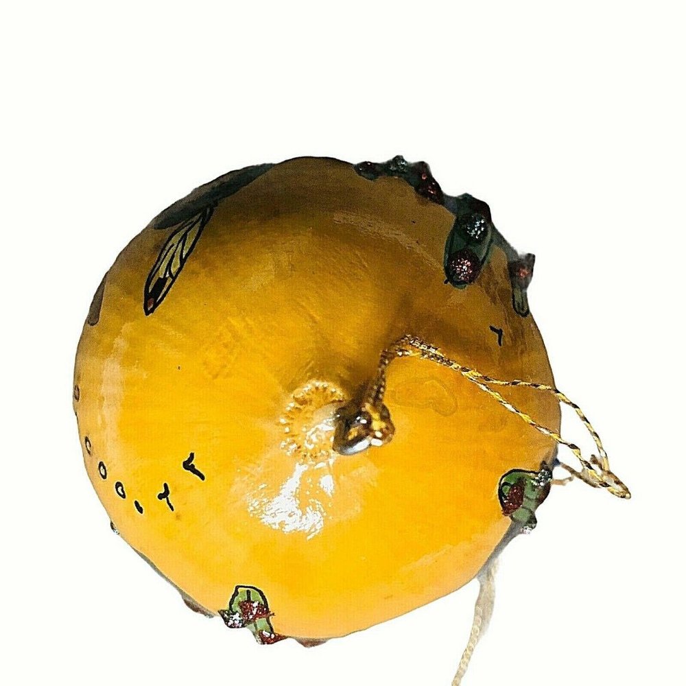 1995 Smoke Signal Painted Gourd Christmas Ornament - Picture 9 of 12